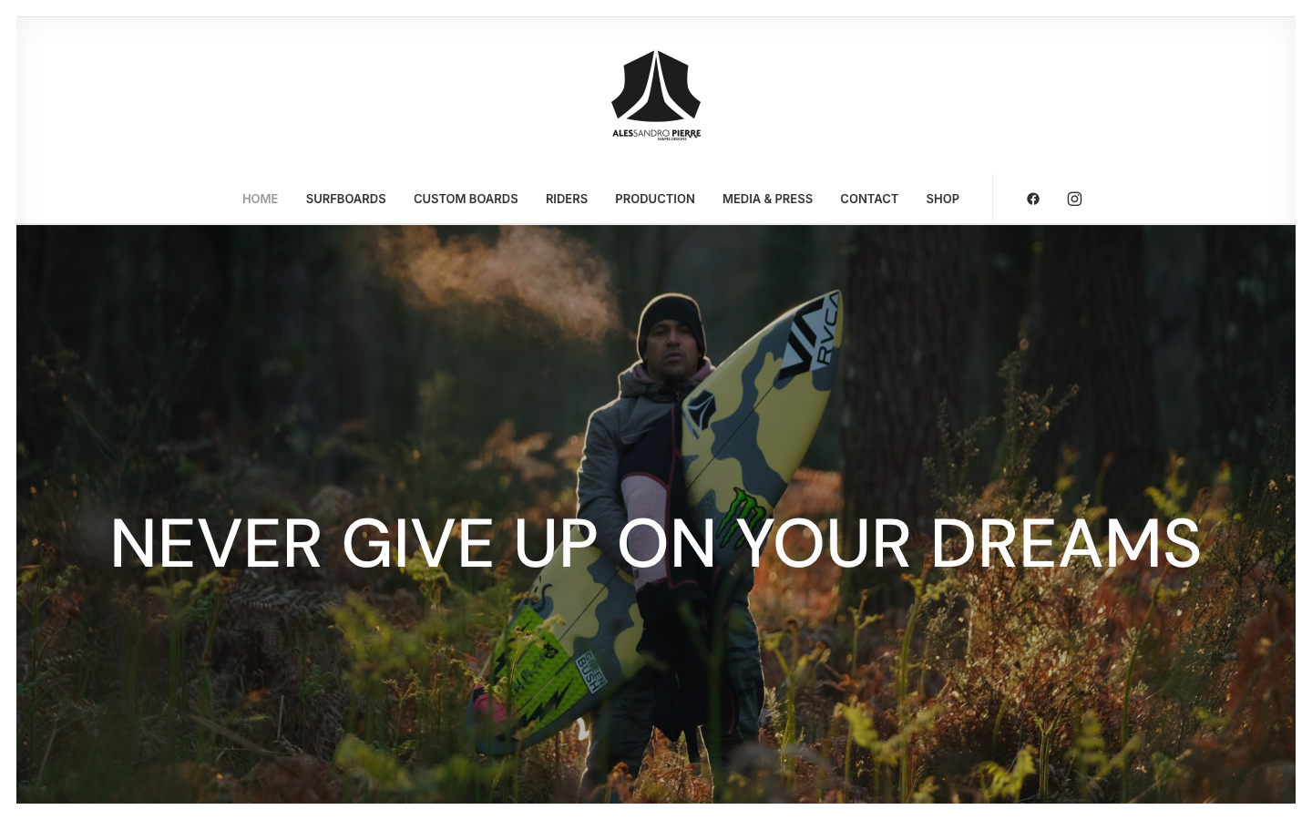 Homepage Alessandro Pierre Surfboards desktop